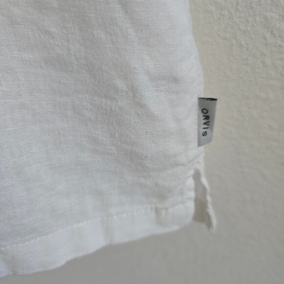 Orvis Womens Linen Blend White Button Up Shirt Size 2XL Relaxed Boxy Fit Plus - Picture 5 of 9